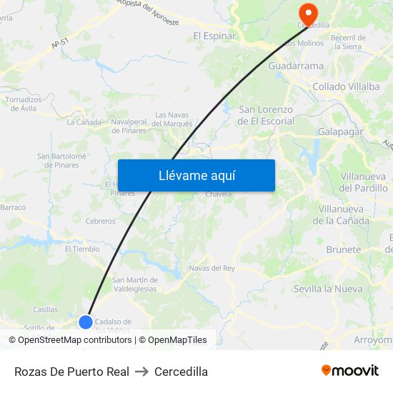 Rozas De Puerto Real to Cercedilla map