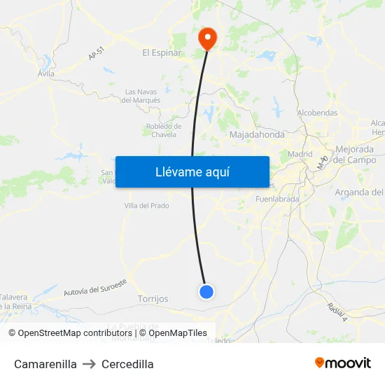 Camarenilla to Cercedilla map