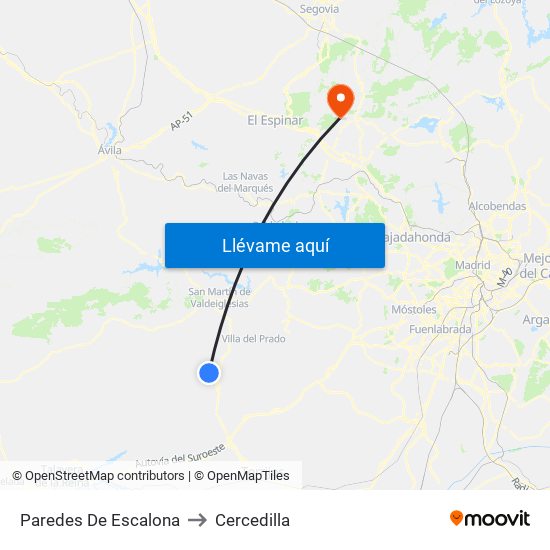 Paredes De Escalona to Cercedilla map