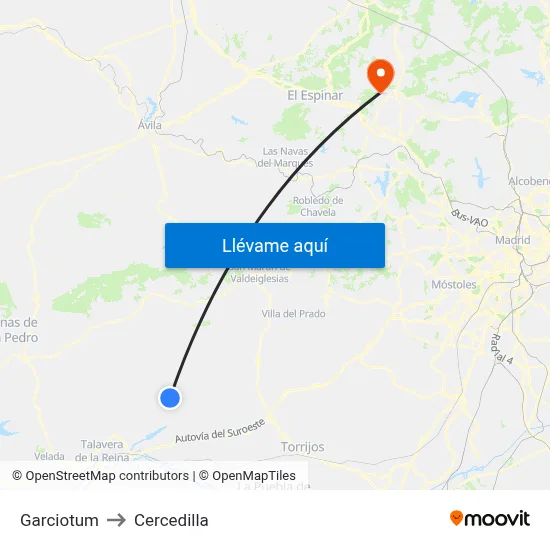 Garciotum to Cercedilla map