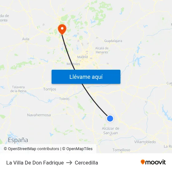 La Villa De Don Fadrique to Cercedilla map