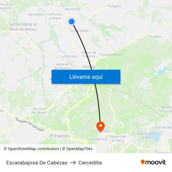 Escarabajosa De Cabezas to Cercedilla map