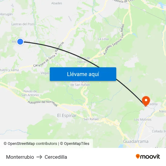 Monterrubio to Cercedilla map