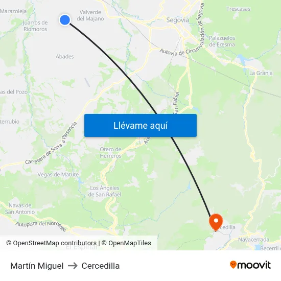 Martín Miguel to Cercedilla map