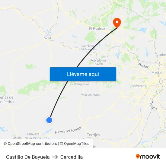 Castillo De Bayuela to Cercedilla map