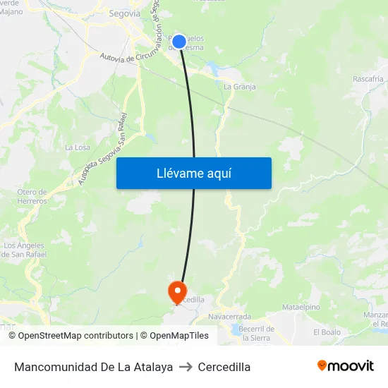 Mancomunidad De La Atalaya to Cercedilla map