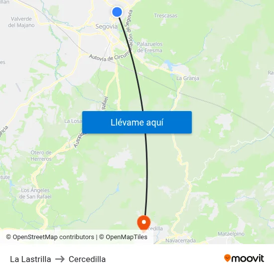 La Lastrilla to Cercedilla map