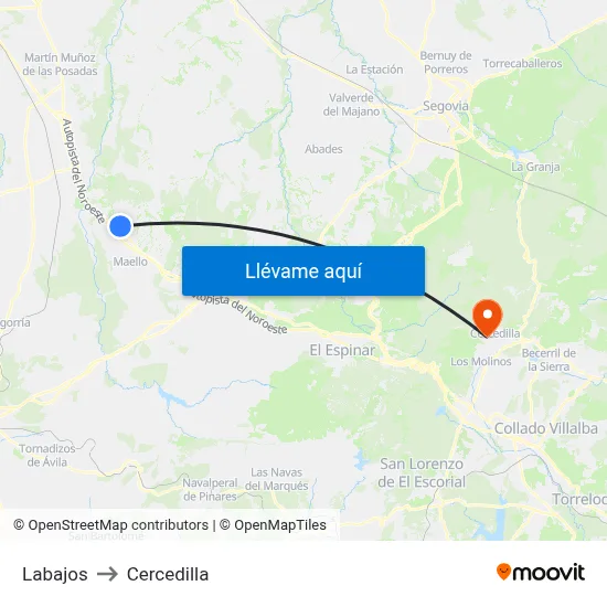 Labajos to Cercedilla map