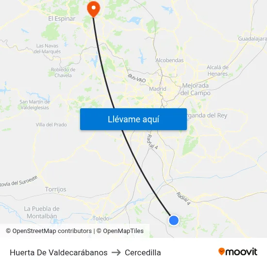 Huerta De Valdecarábanos to Cercedilla map