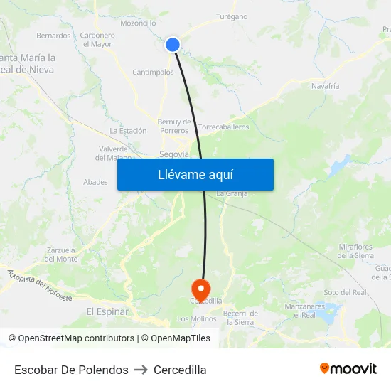 Escobar De Polendos to Cercedilla map