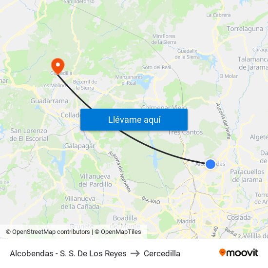Alcobendas - S. S. De Los Reyes to Cercedilla map