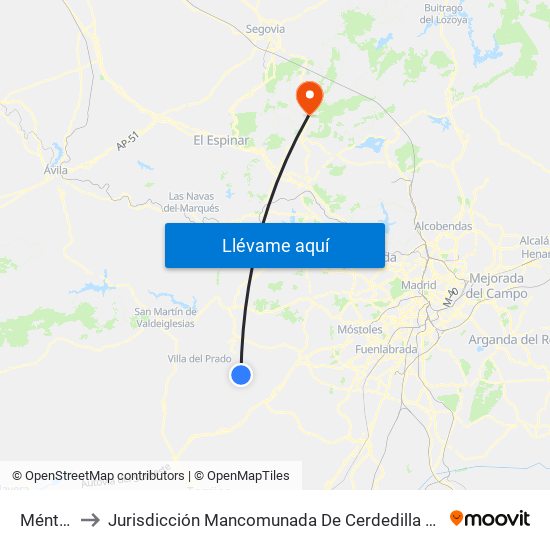 Méntrida to Jurisdicción Mancomunada De Cerdedilla Y Navacerrada map