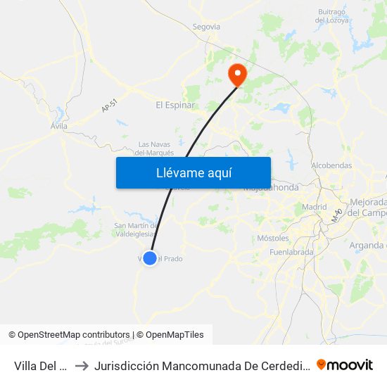 Villa Del Prado to Jurisdicción Mancomunada De Cerdedilla Y Navacerrada map