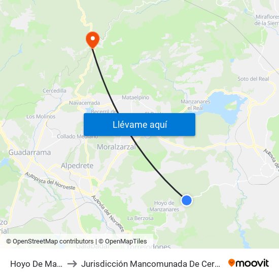 Hoyo De Manzanares to Jurisdicción Mancomunada De Cerdedilla Y Navacerrada map