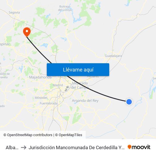 Albares to Jurisdicción Mancomunada De Cerdedilla Y Navacerrada map