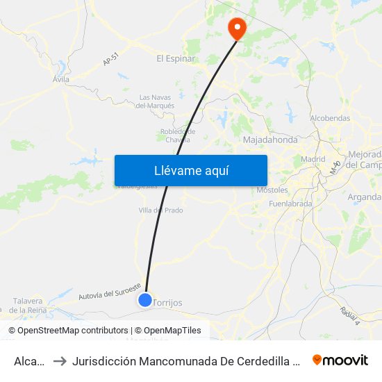 Alcabón to Jurisdicción Mancomunada De Cerdedilla Y Navacerrada map