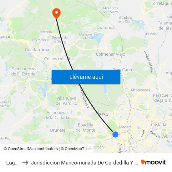 Laguna to Jurisdicción Mancomunada De Cerdedilla Y Navacerrada map