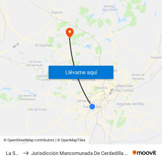 La Serna to Jurisdicción Mancomunada De Cerdedilla Y Navacerrada map