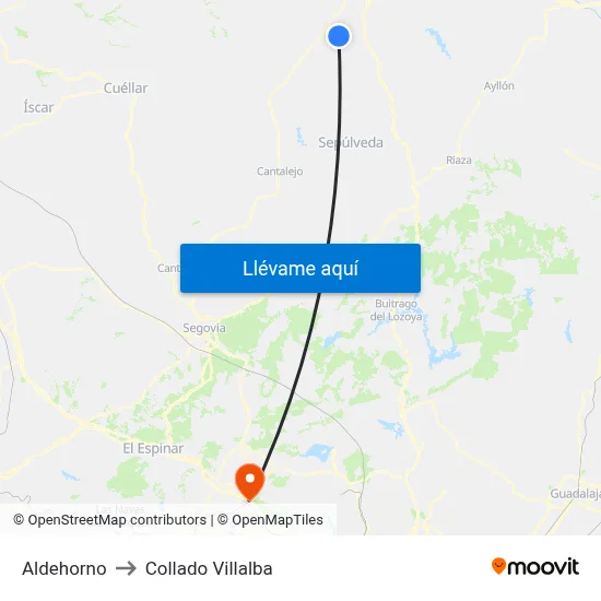 Aldehorno to Collado Villalba map