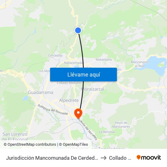 Jurisdicción Mancomunada De Cerdedilla Y Navacerrada to Collado Villalba map
