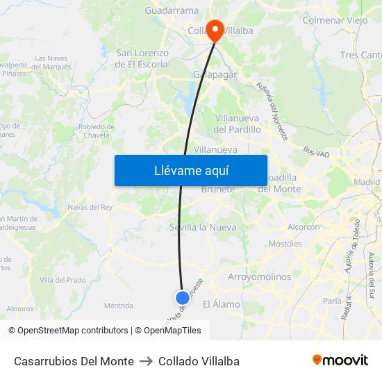 Casarrubios Del Monte to Collado Villalba map