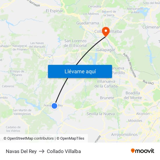 Navas Del Rey to Collado Villalba map