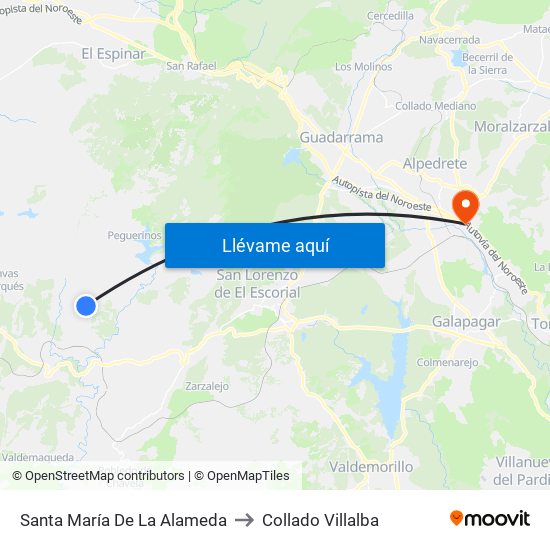 Santa María De La Alameda to Collado Villalba map