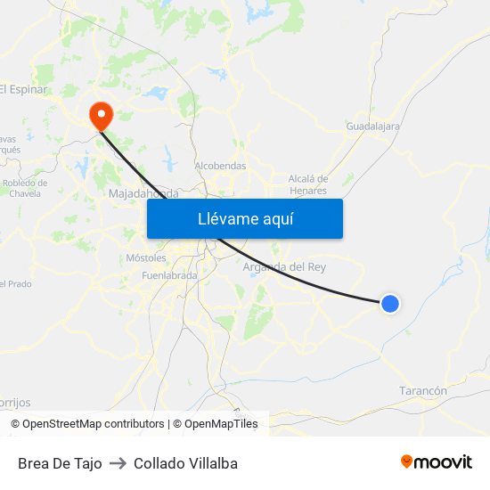 Brea De Tajo to Collado Villalba map