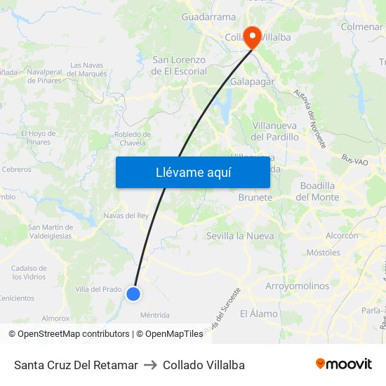 Santa Cruz Del Retamar to Collado Villalba map
