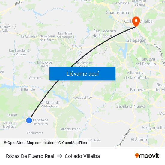 Rozas De Puerto Real to Collado Villalba map