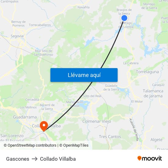 Gascones to Collado Villalba map