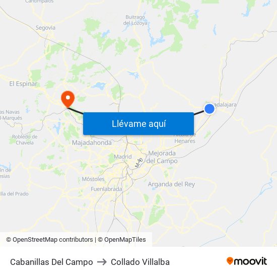 Cabanillas Del Campo to Collado Villalba map