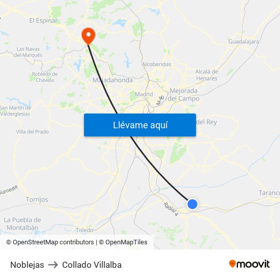 Noblejas to Collado Villalba map