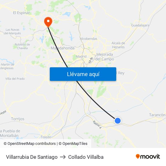 Villarrubia De Santiago to Collado Villalba map