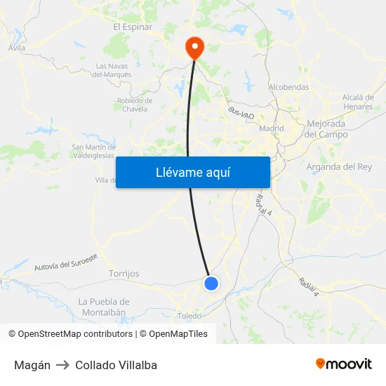 Magán to Collado Villalba map