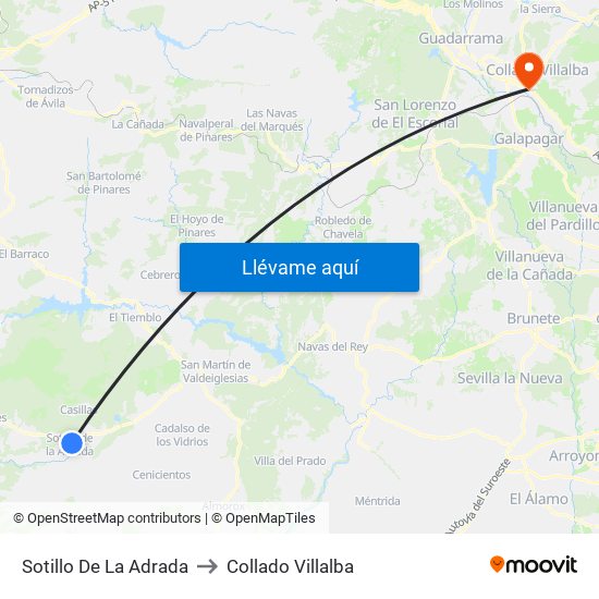 Sotillo De La Adrada to Collado Villalba map