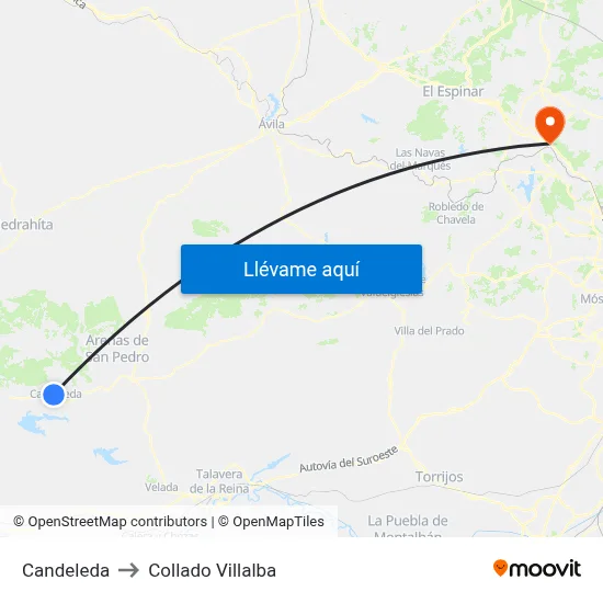 Candeleda to Collado Villalba map
