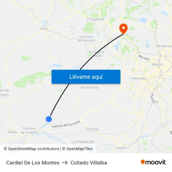 Cardiel De Los Montes to Collado Villalba map