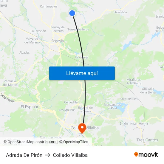 Adrada De Pirón to Collado Villalba map