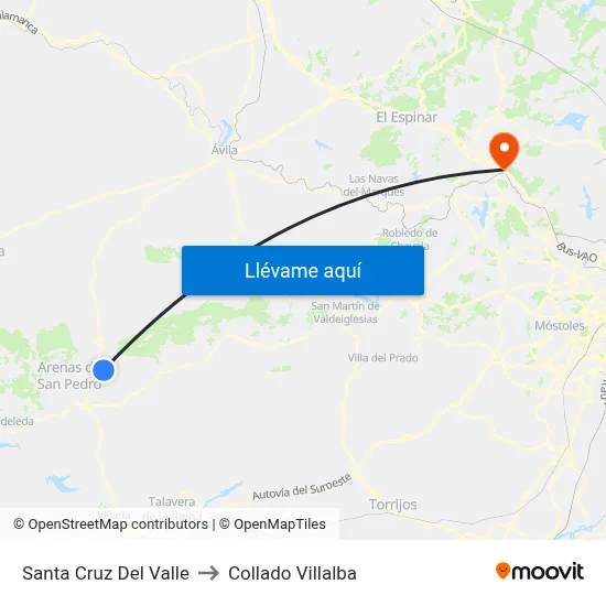 Santa Cruz Del Valle to Collado Villalba map