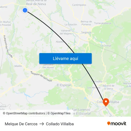 Melque De Cercos to Collado Villalba map