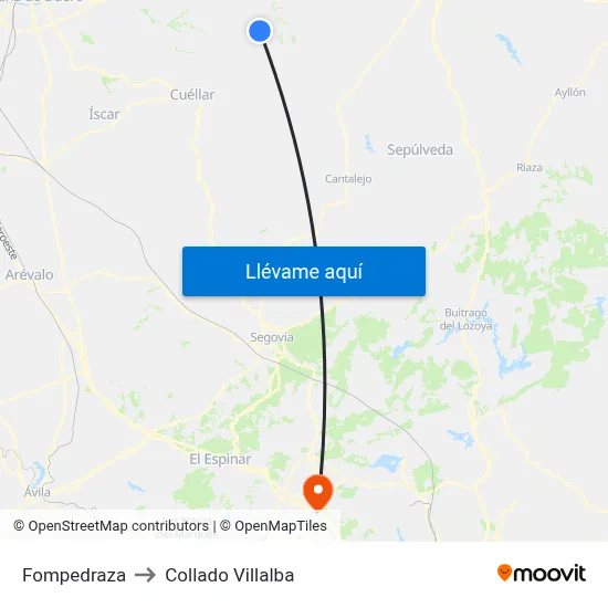 Fompedraza to Collado Villalba map