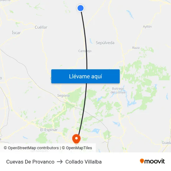 Cuevas De Provanco to Collado Villalba map