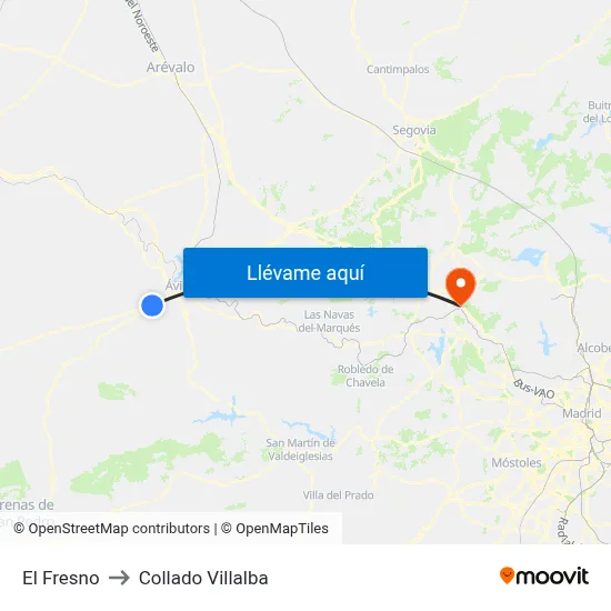 El Fresno to Collado Villalba map