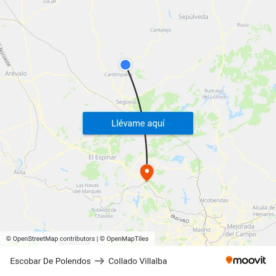 Escobar De Polendos to Collado Villalba map