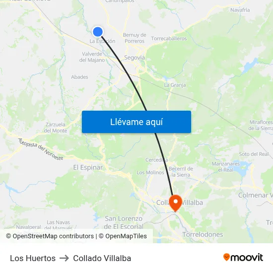 Los Huertos to Collado Villalba map