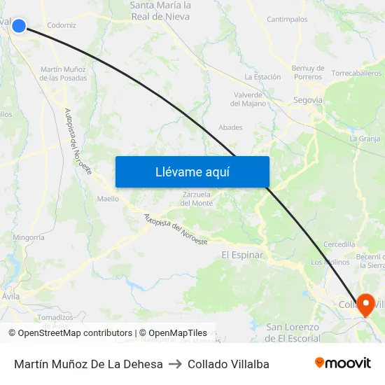 Martín Muñoz De La Dehesa to Collado Villalba map