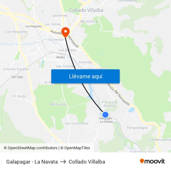 Galapagar - La Navata to Collado Villalba map