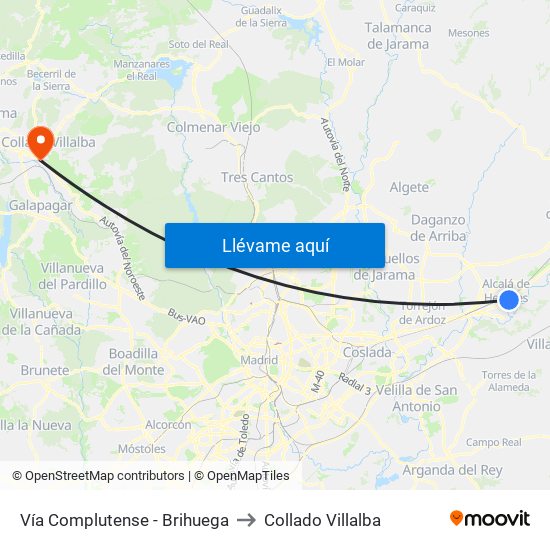 Vía Complutense - Brihuega to Collado Villalba map
