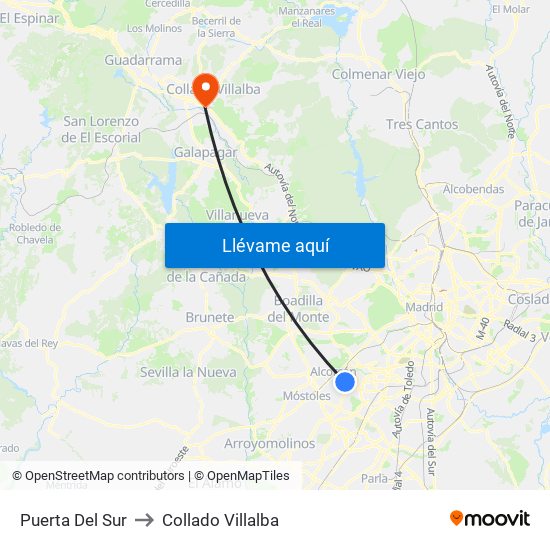 Puerta Del Sur to Collado Villalba map